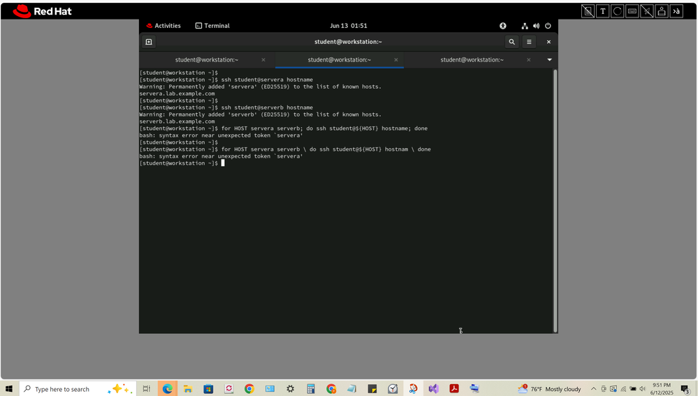 Errors I received in the guided exercise when trying to complete step 2.
