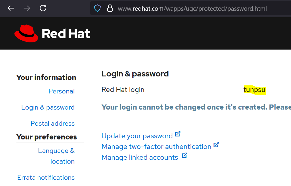 Typo in username.