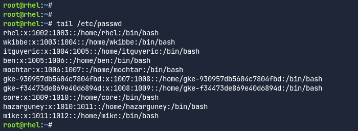 Current set of users