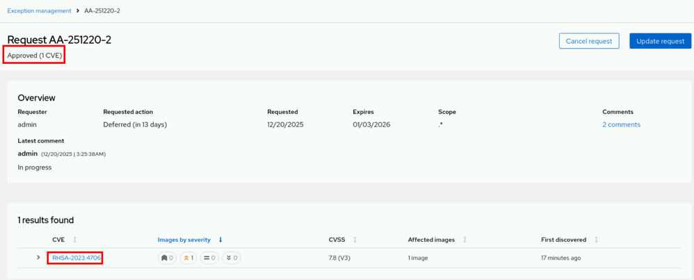 My CVE deferral was approved