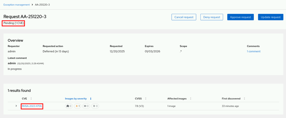 Creating a new CVE deferral in PENDING state is ignored by grading script leading to erroneous FAIL
