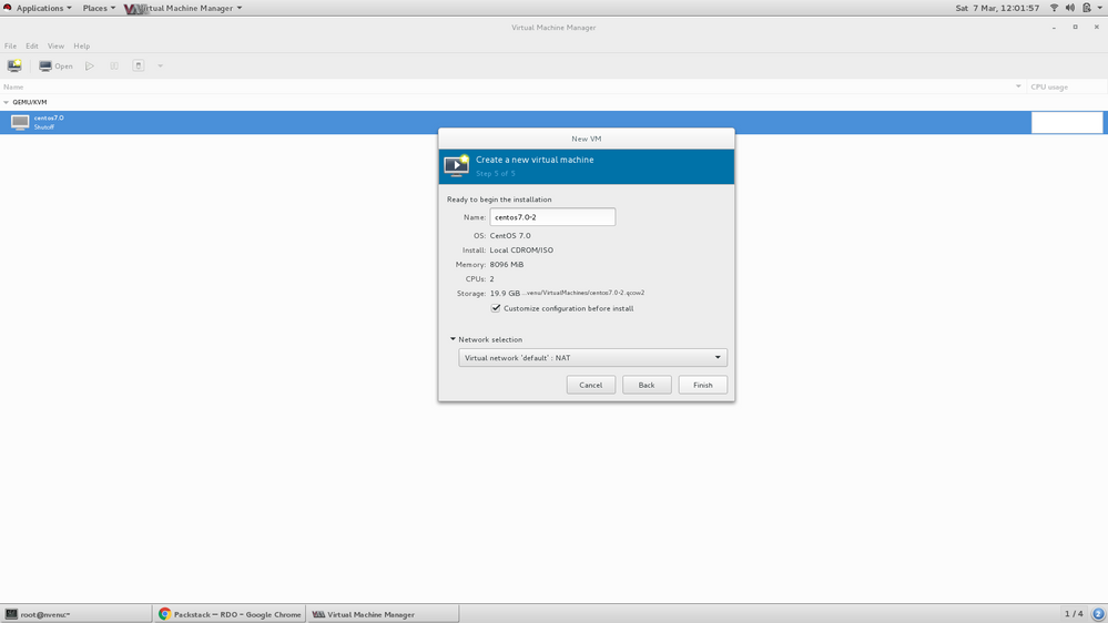 Creating VM in Virt-Manager - Step 5 ( Verify Network as NAT)