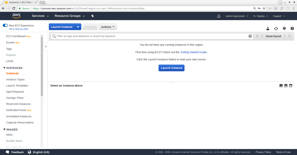Step 2 - Choose Launch INSTANCE