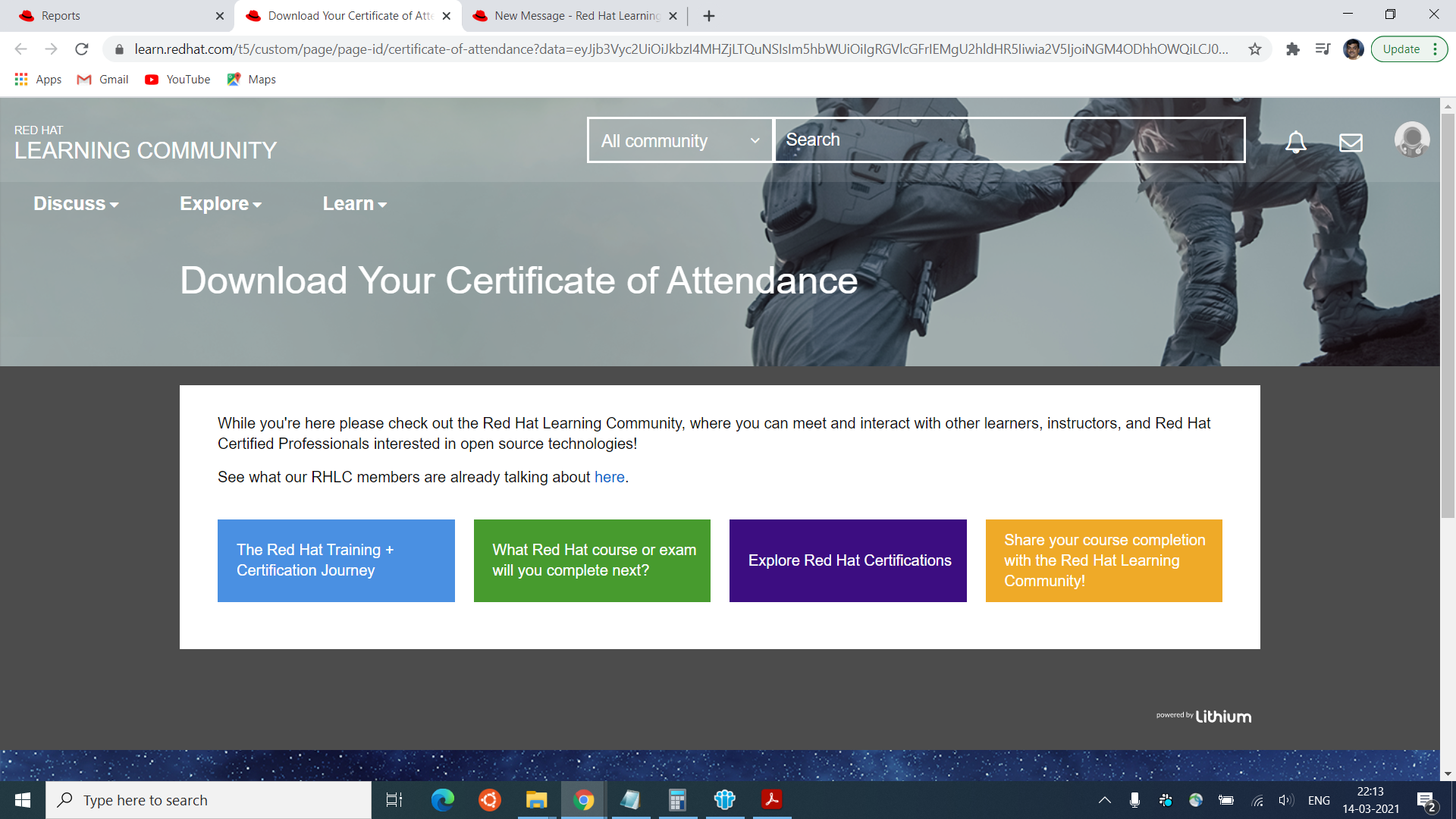 DO280 how to download CoA Red Hat Learning Community