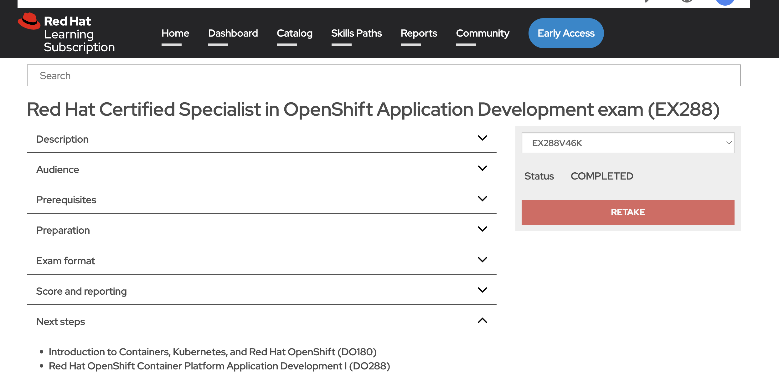 Unable to use a new exam entitlement to sit an exa... Red Hat