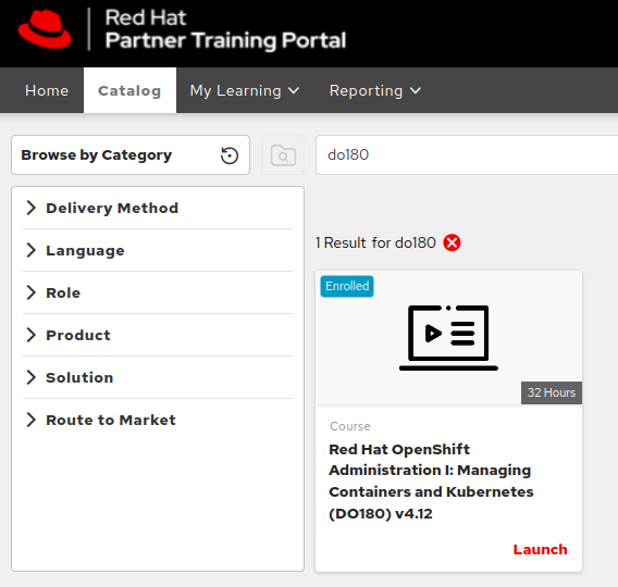 Video classroom courses for DO180 and DO280 for v Red Hat