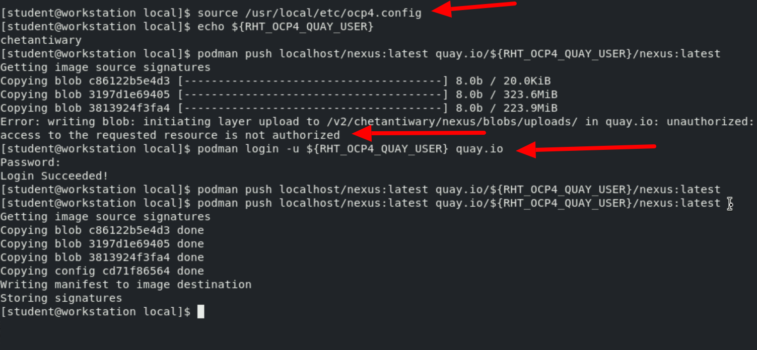 Do180 comprehensive review question quay usernam... Red Hat